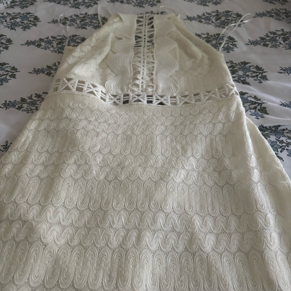 Topshop Cream Textured Dress